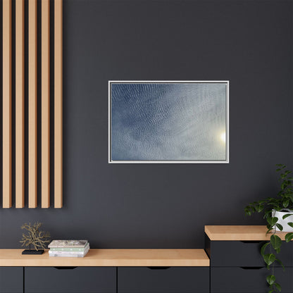 Undulating Whispers of Cerulean Stillness - Unique Stretched Canvas Wall Art