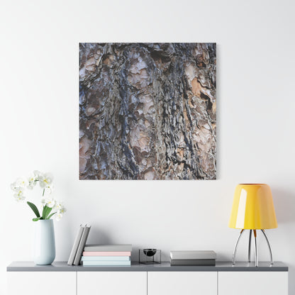 Bark's Rugged Symphony - Unique Frameless Canvas Wall Art