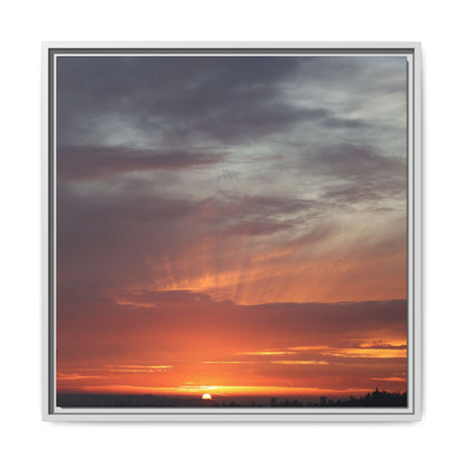 Fiery Horizon - Unique Stretched Canvas Wall Art