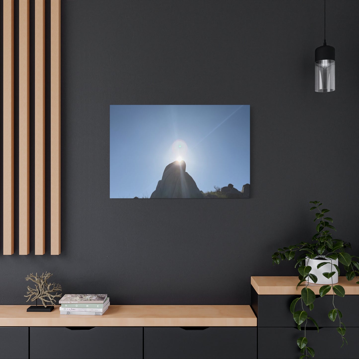 Sunburst Over Stone - Unique Frameless Canvas Wall Art