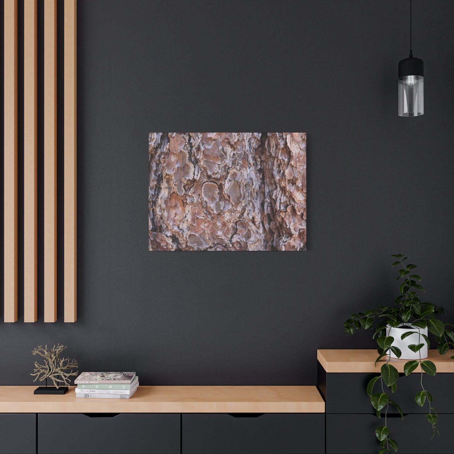 Rugged Bark Landscape - Unique Frameless Canvas Wall Art