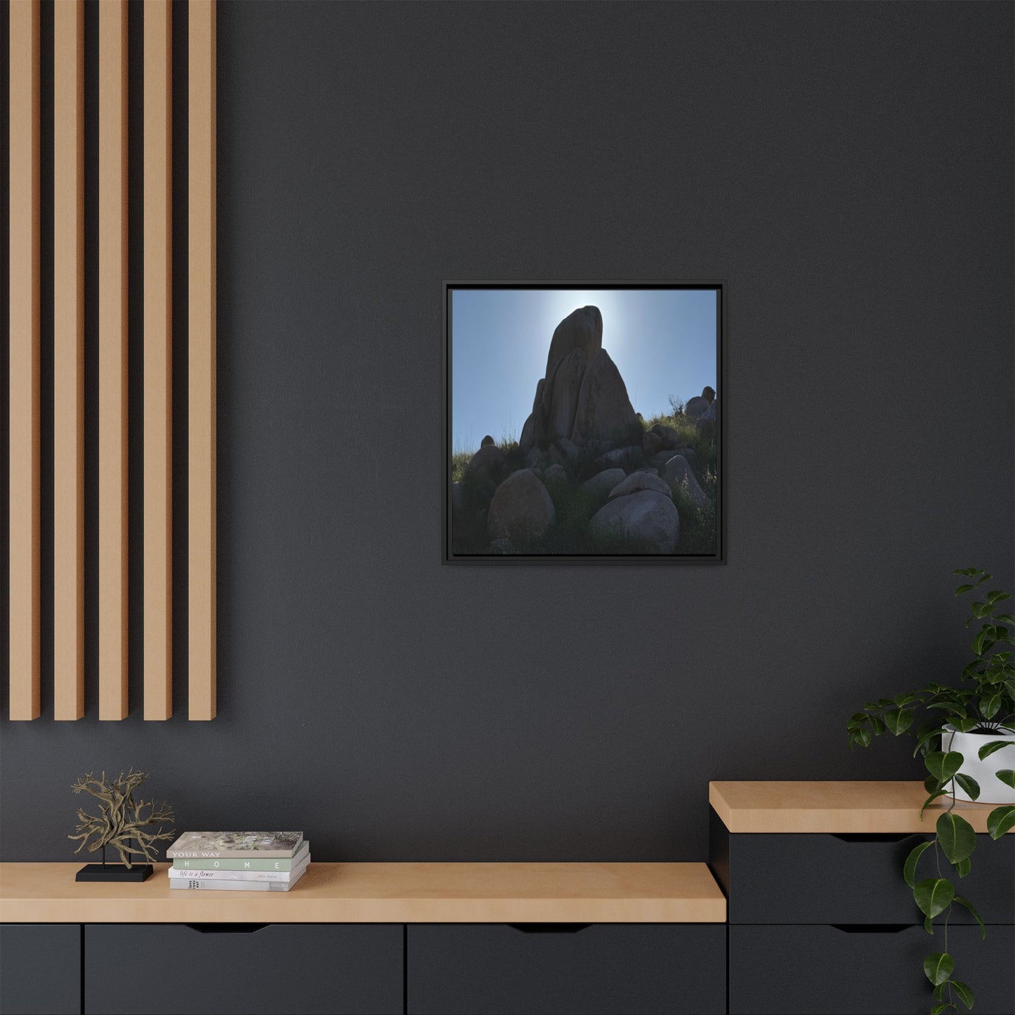 Boulder Silhouette - Unique Stretched Canvas Wall Art