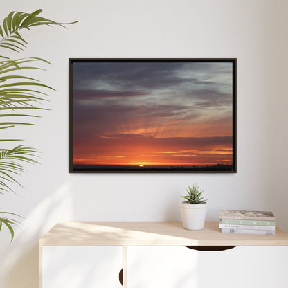 Fiery Horizon - Unique Stretched Canvas Wall Art