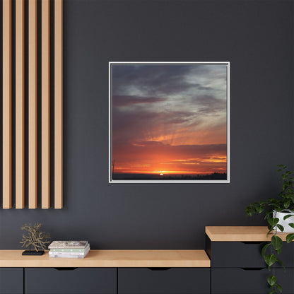 Fiery Horizon - Unique Stretched Canvas Wall Art