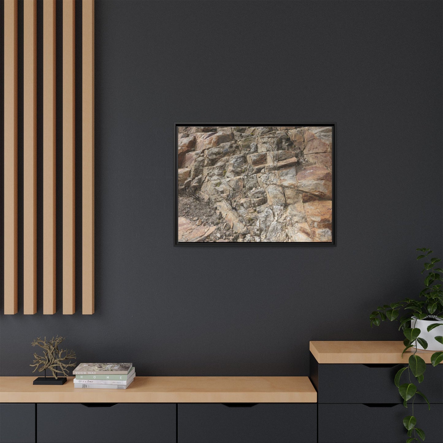 Stone's Silent Story - Unique Stretched Canvas Wall Art