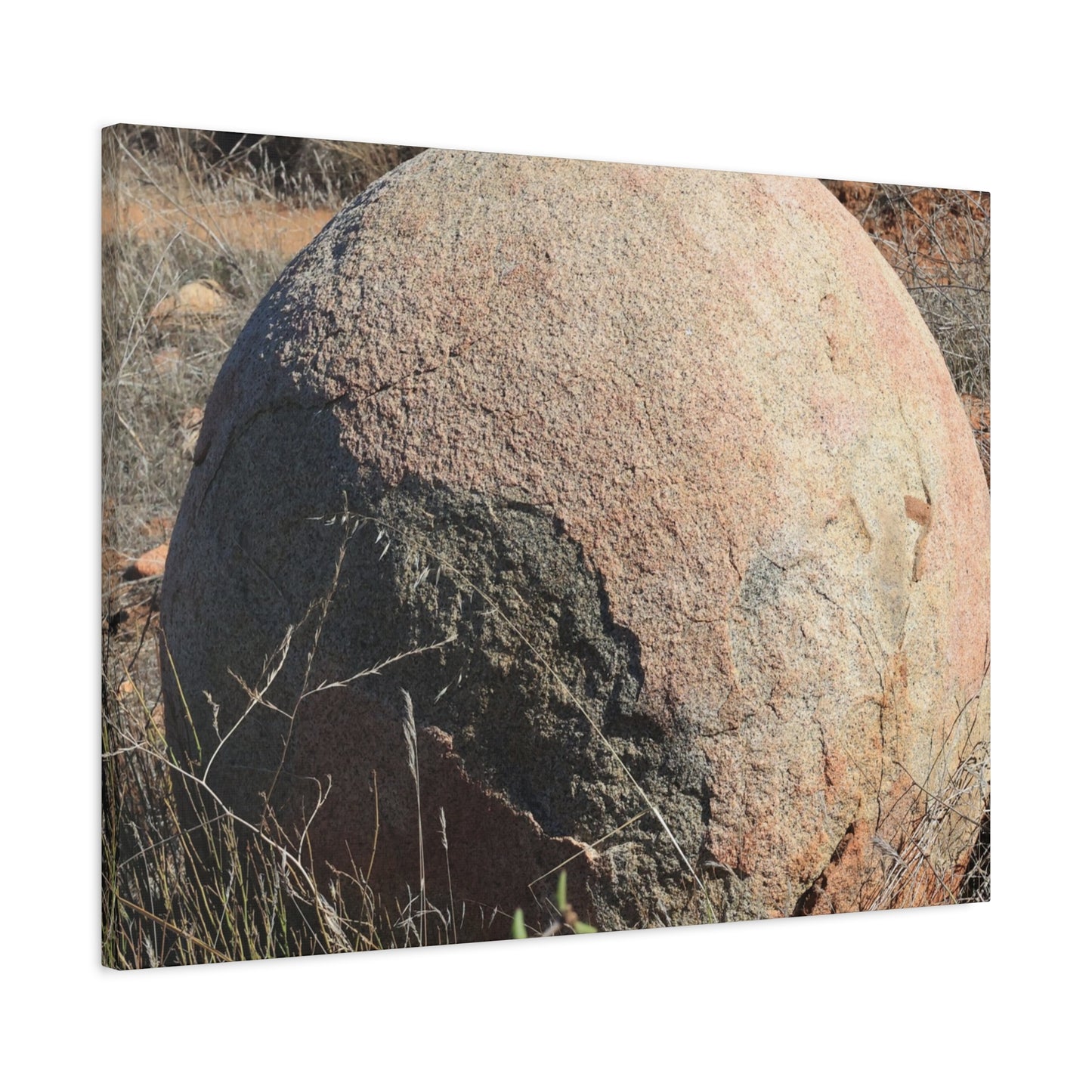 Spherical Stone at Rest - Unique Stretched Canvas Wall Art - Art By Earth