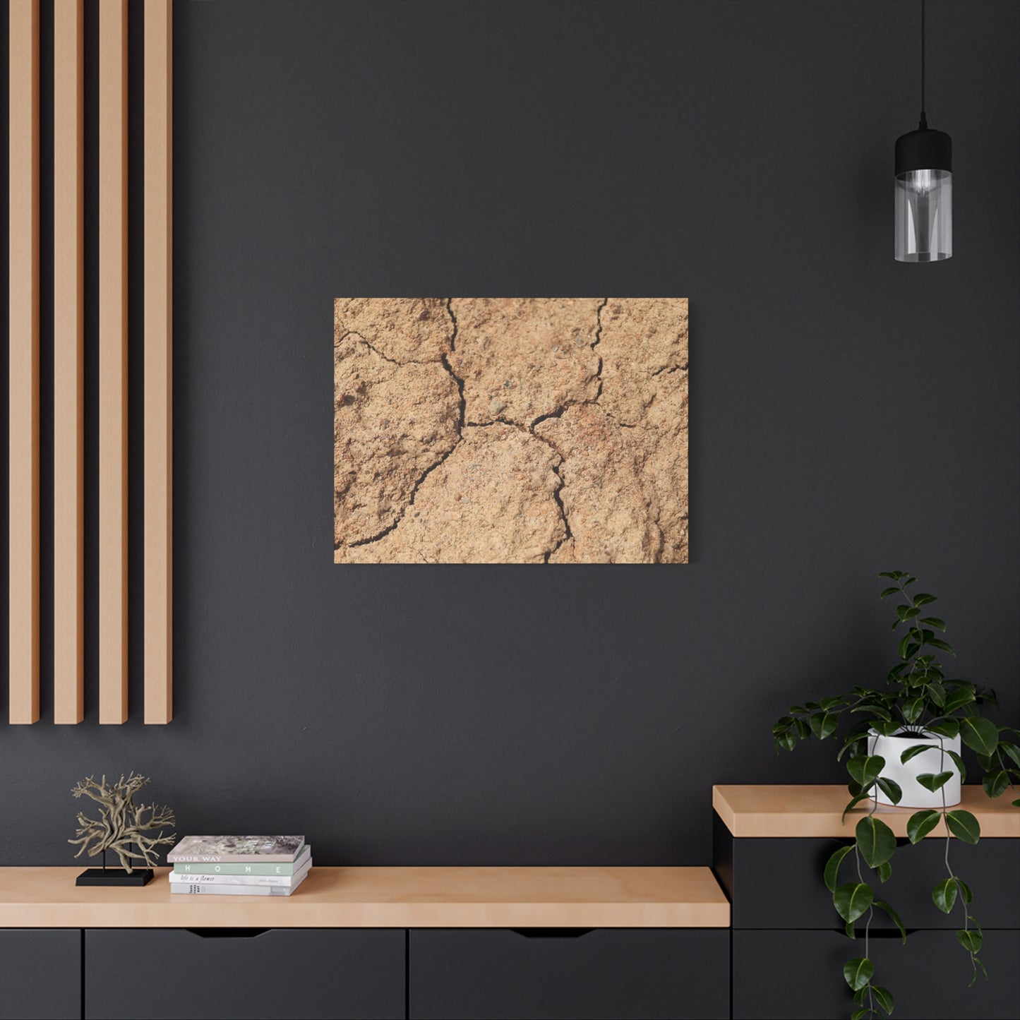 Cracked Earth's Lament - Unique Frameless Canvas Wall Art