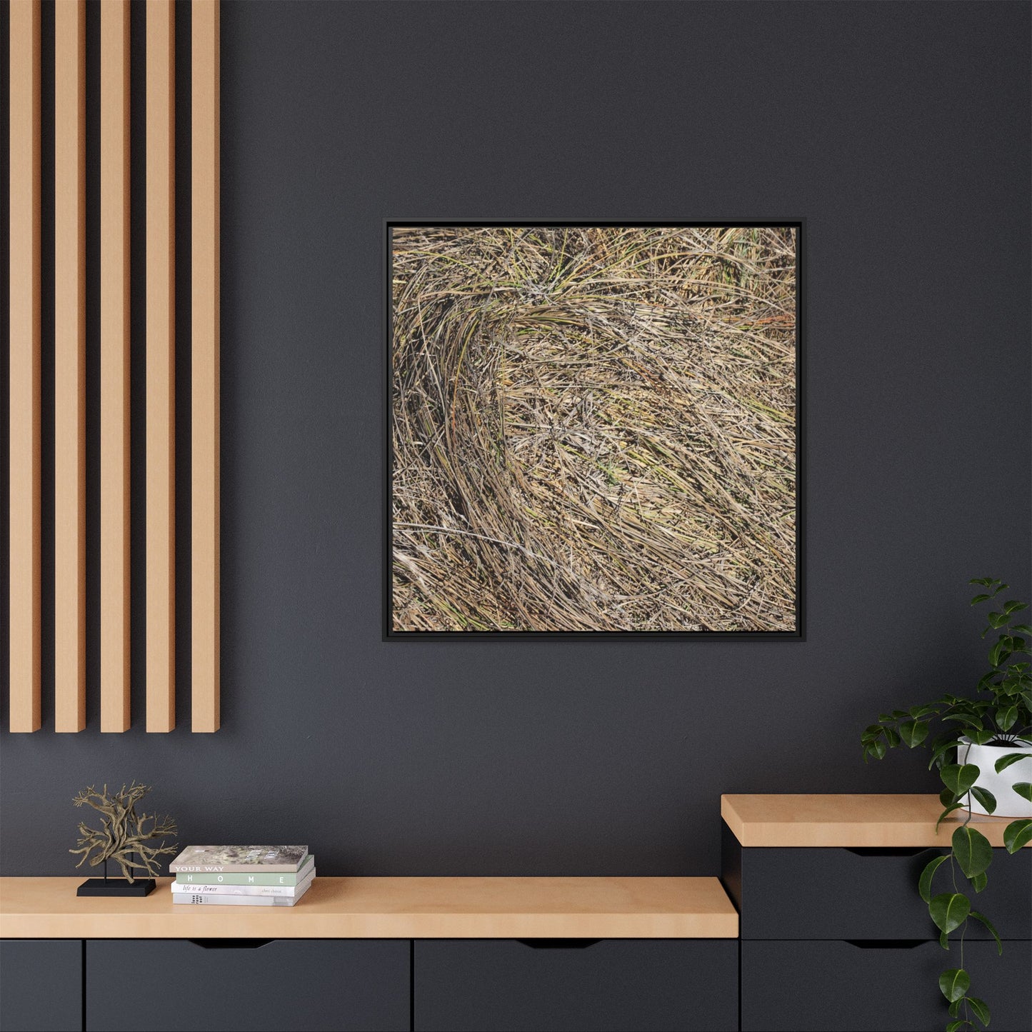 Tangled Grass Symphony - Unique Stretched Canvas Wall Art - Art By Earth