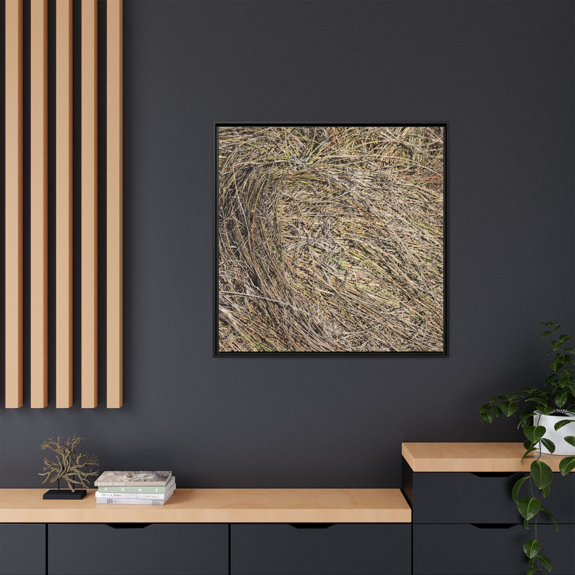 Tangled Grass Symphony - Unique Stretched Canvas Wall Art - Art By Earth