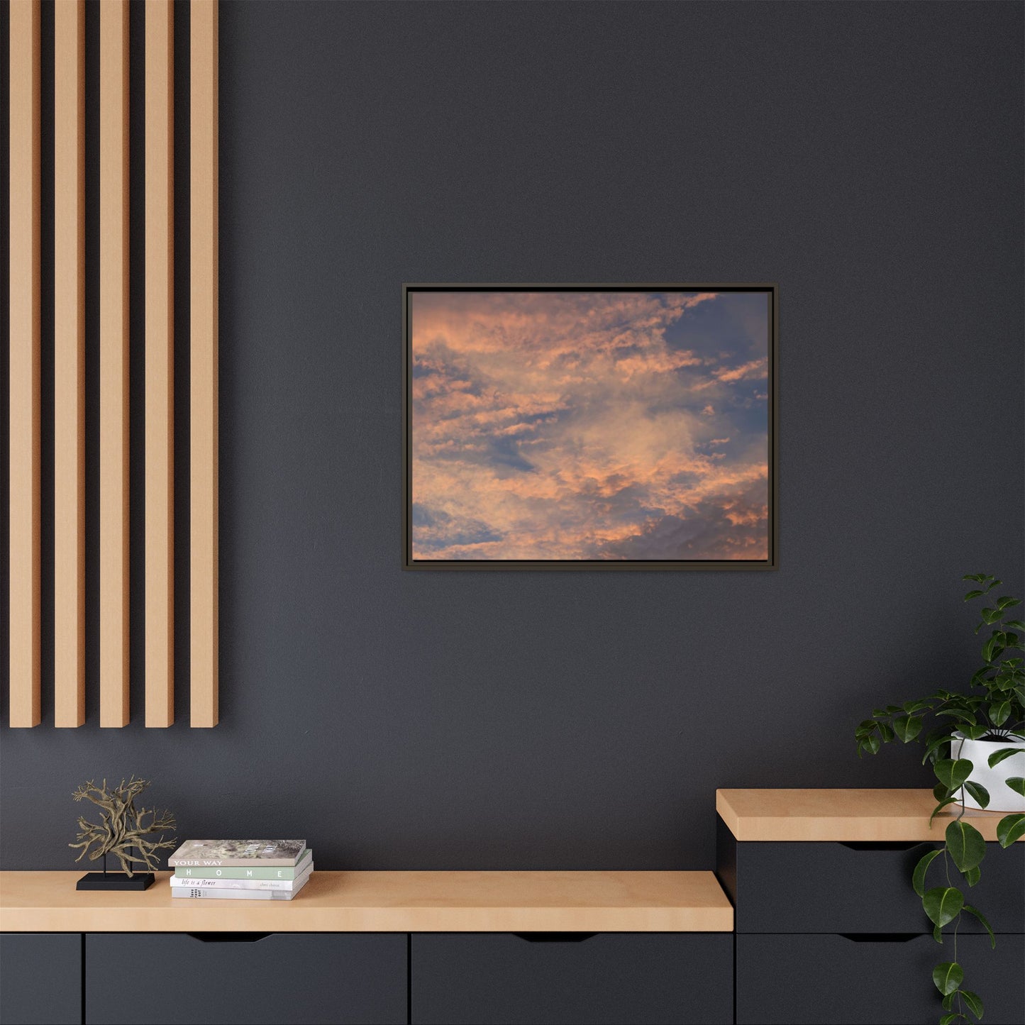 Sunset's Ethereal Canvas - Unique Stretched Canvas Wall Art