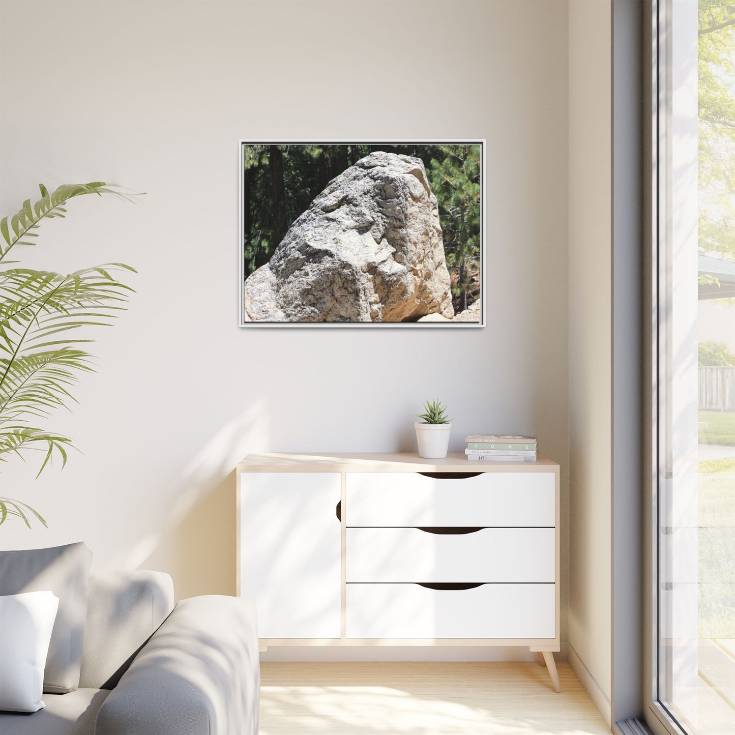 Stone's Silent Whisper - Unique Stretched Canvas Wall Art
