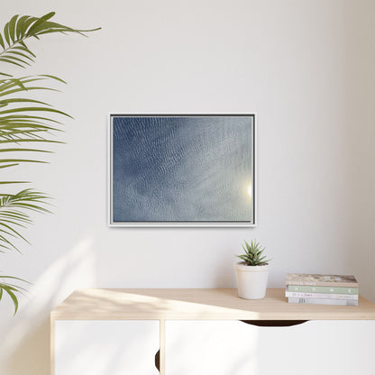 Undulating Whispers of Cerulean Stillness - Unique Stretched Canvas Wall Art
