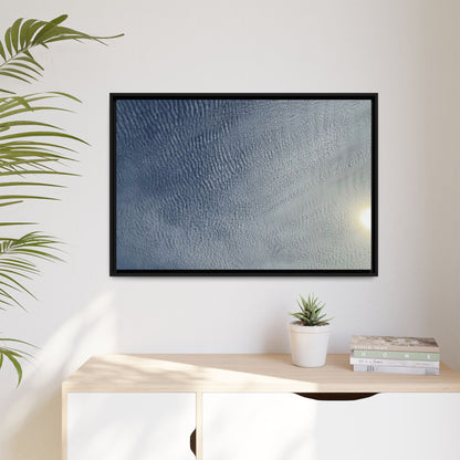 Undulating Whispers of Cerulean Stillness - Unique Stretched Canvas Wall Art