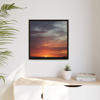 Fiery Horizon - Unique Stretched Canvas Wall Art