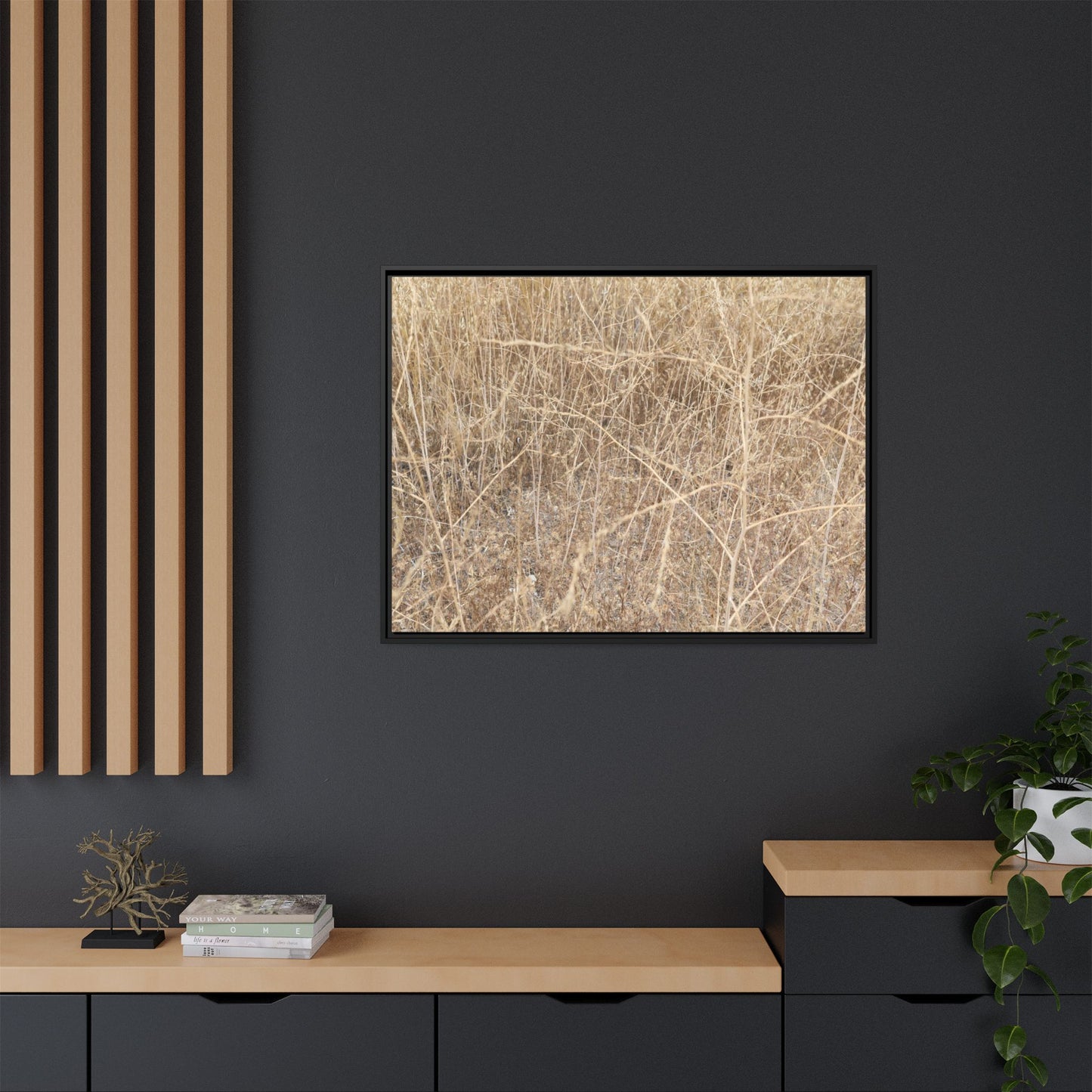 Golden Stalks - Unique Stretched Canvas Wall Art