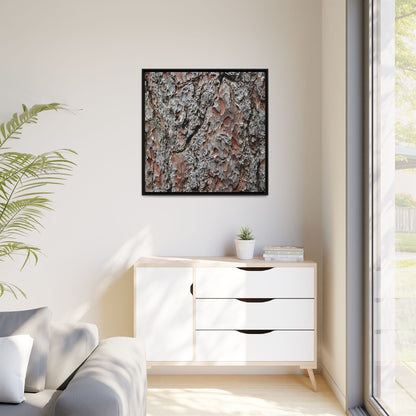 Bark Texture Symphony - Unique Stretched Canvas Wall Art