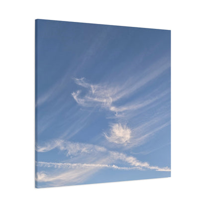 Wispy Whispers of Azure - Unique Frameless Canvas Wall Art