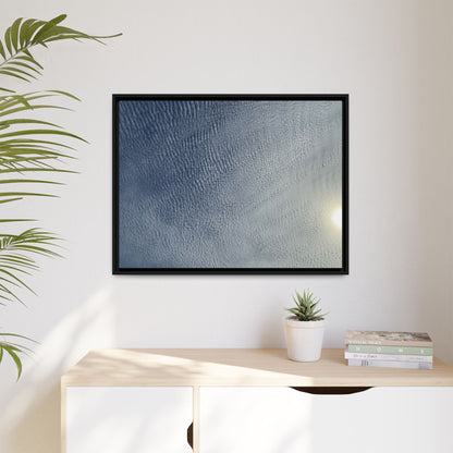 Undulating Whispers of Cerulean Stillness - Unique Stretched Canvas Wall Art