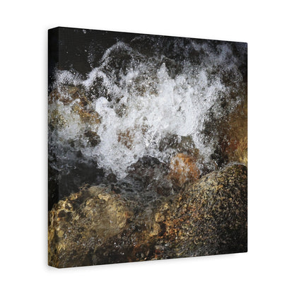 Stone and Surge - Unique Frameless Canvas Wall Art