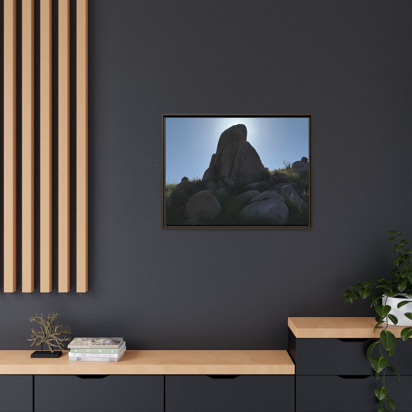 Boulder Silhouette - Unique Stretched Canvas Wall Art