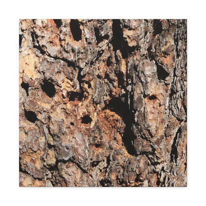 Tree Bark Mosaic - Unique Frameless Canvas Wall Art