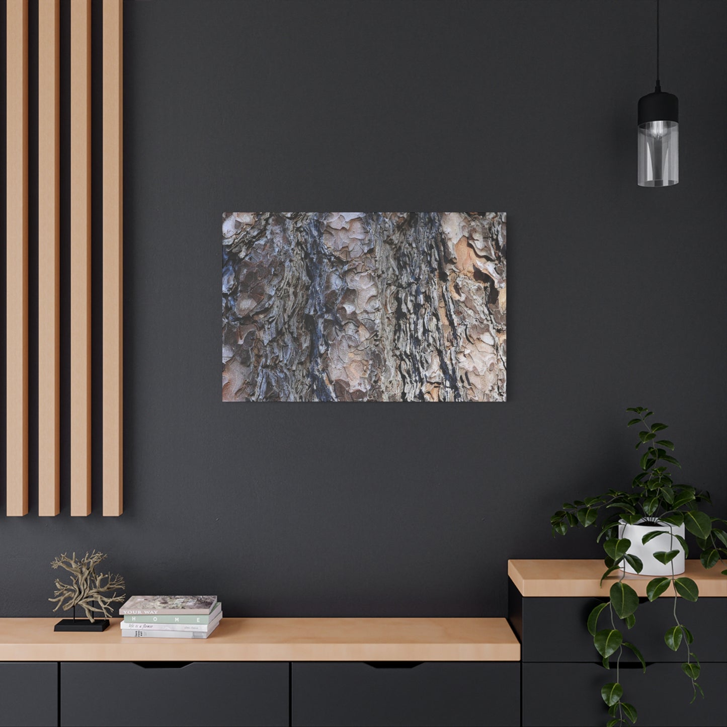 Bark's Rugged Symphony - Unique Frameless Canvas Wall Art