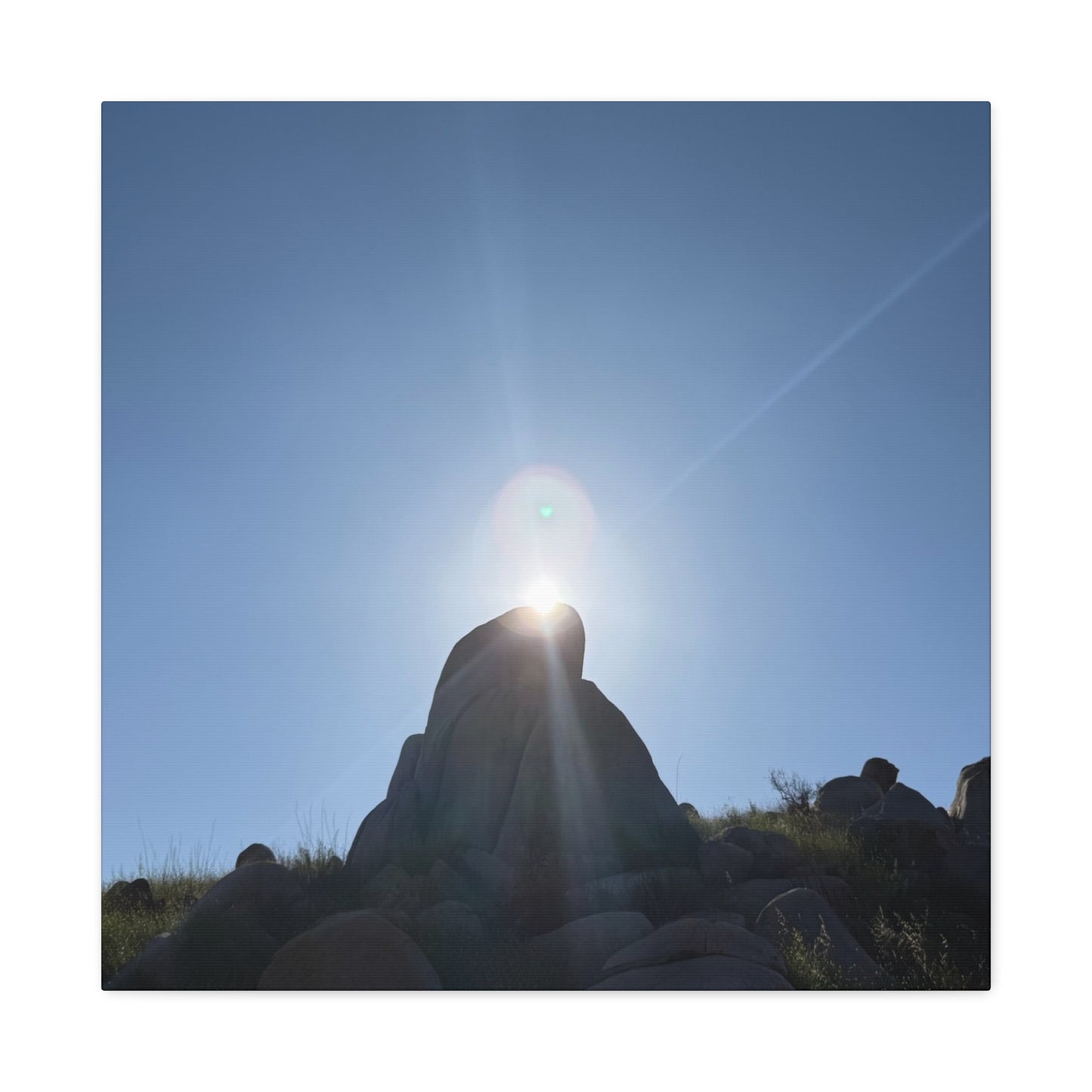 Sunburst Over Stone - Unique Frameless Canvas Wall Art