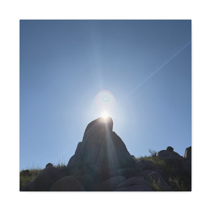 Sunburst Over Stone - Unique Frameless Canvas Wall Art