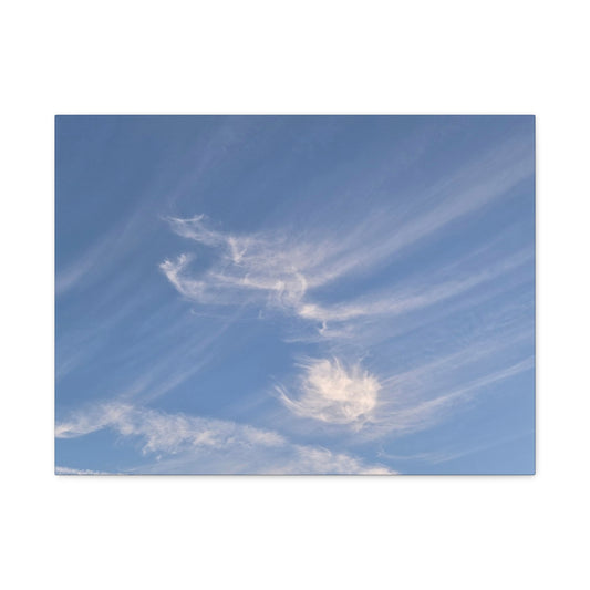 Wispy Whispers of Azure - Unique Frameless Canvas Wall Art
