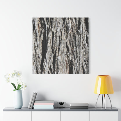 Bark Layers in Monochrome - Unique Frameless Canvas Wall Art