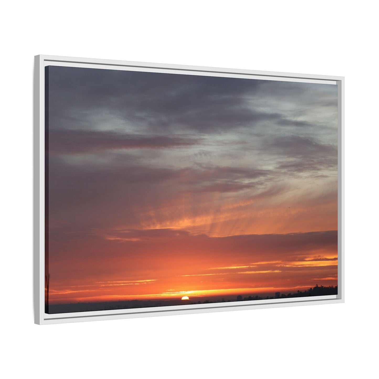 Fiery Horizon - Unique Stretched Canvas Wall Art