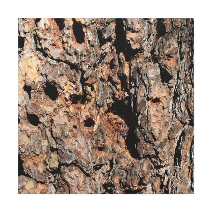 Tree Bark Mosaic - Unique Frameless Canvas Wall Art