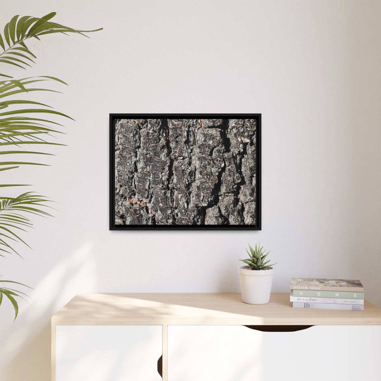 Bark Study in Gray - Unique Stretched Canvas Wall Art