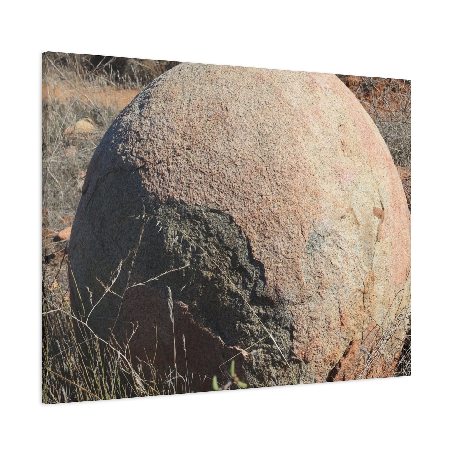 Spherical Stone at Rest - Unique Stretched Canvas Wall Art - Art By Earth