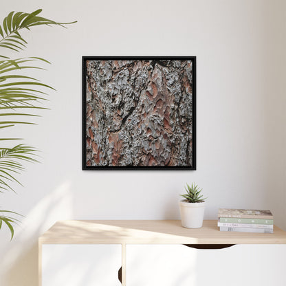 Bark Texture Symphony - Unique Stretched Canvas Wall Art