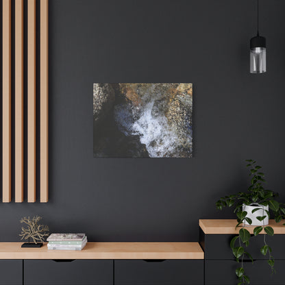 Water's Whisper Between Stone - Unique Frameless Canvas Wall Art