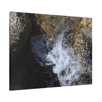 Water's Whisper Between Stone - Unique Frameless Canvas Wall Art