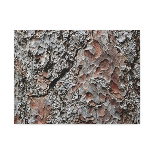 Textured Whispers of Bark - Unique Frameless Canvas Wall Art