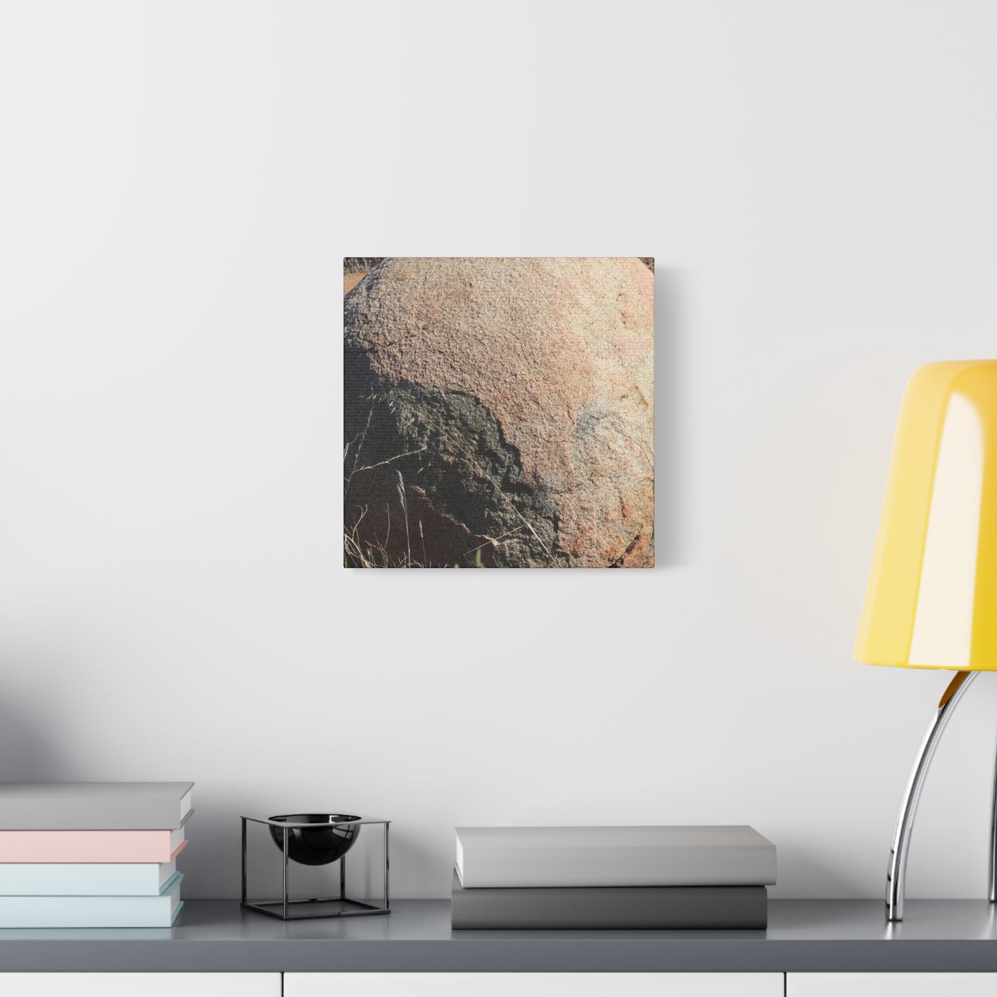 Stone Sphere in Arid Landscape - Unique Stretched Canvas Wall Art - Art By Earth