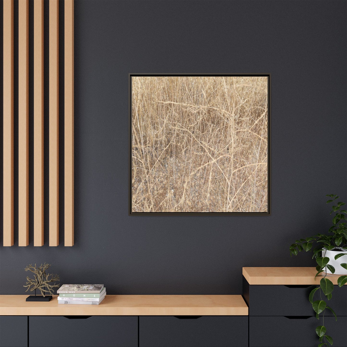Golden Stalks - Unique Stretched Canvas Wall Art