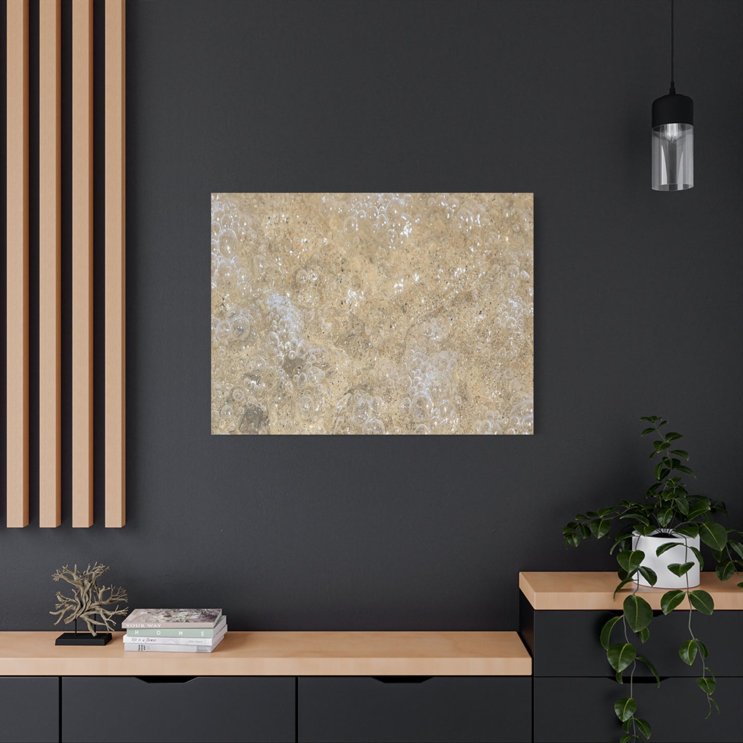Bubbles in Sand - Unique Frameless Canvas Wall Art