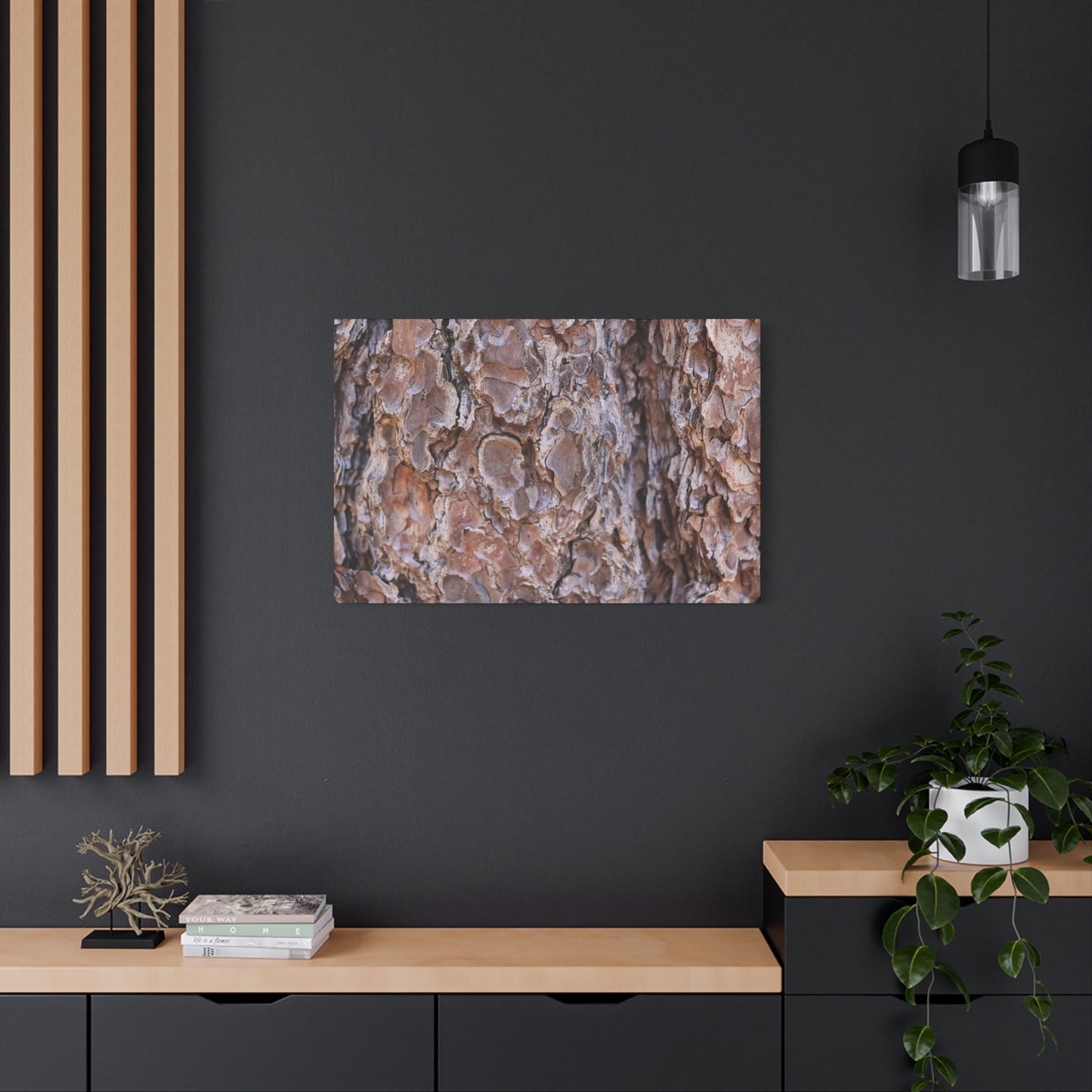 Rugged Bark Landscape - Unique Frameless Canvas Wall Art