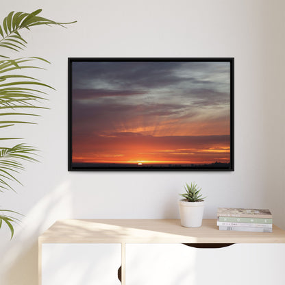 Fiery Horizon - Unique Stretched Canvas Wall Art