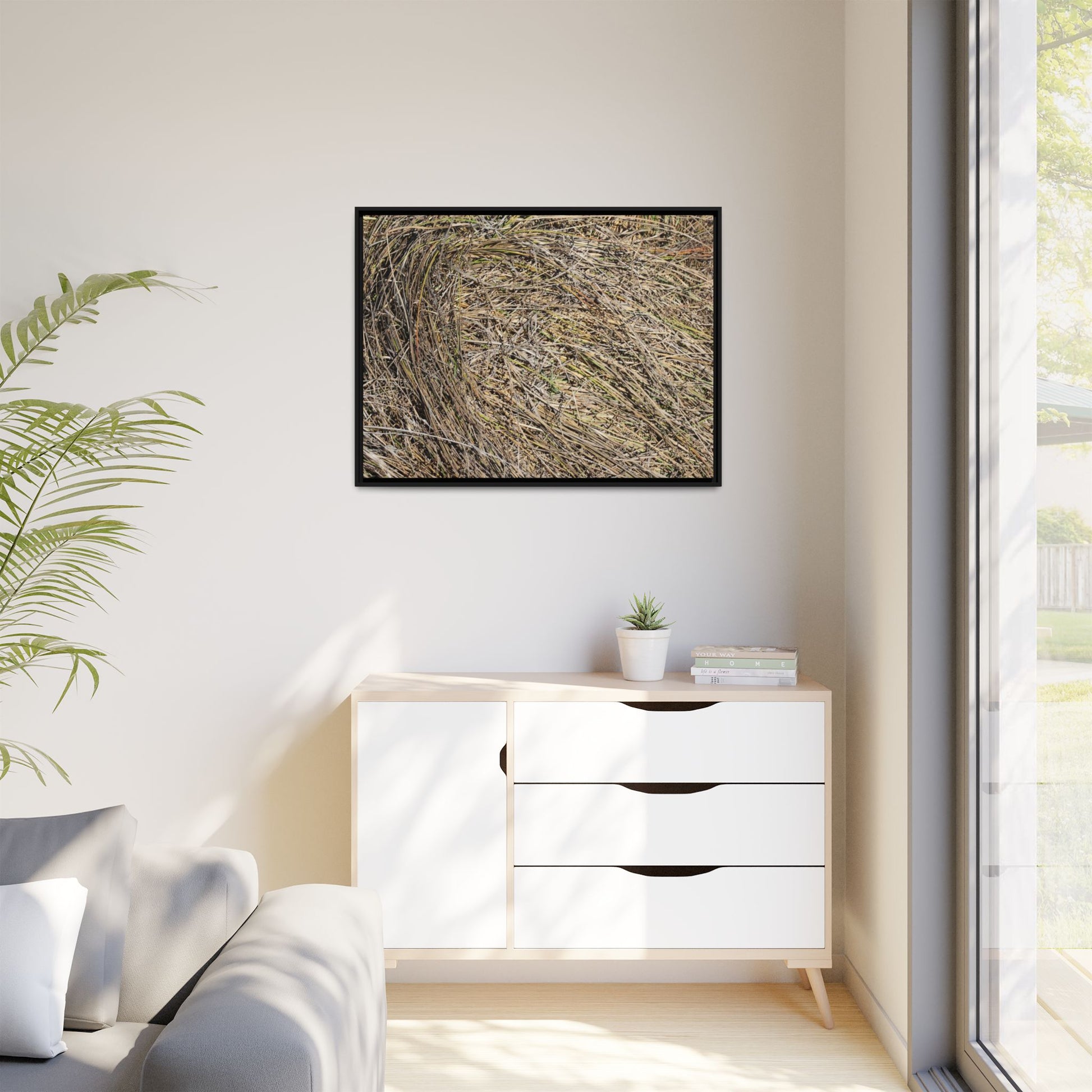 Tangled Grass Symphony - Unique Stretched Canvas Wall Art - Art By Earth