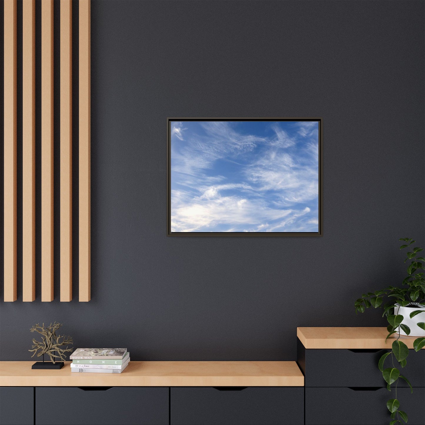 Ethereal Blue Tapestry - Unique Stretched Canvas Wall Art