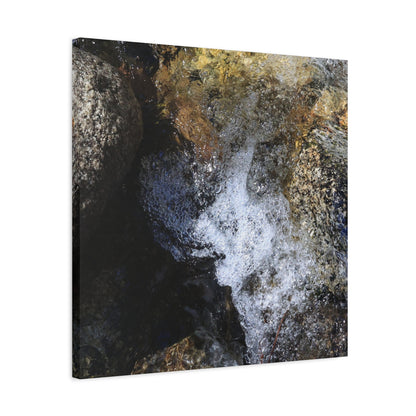Water's Whisper Between Stone - Unique Frameless Canvas Wall Art