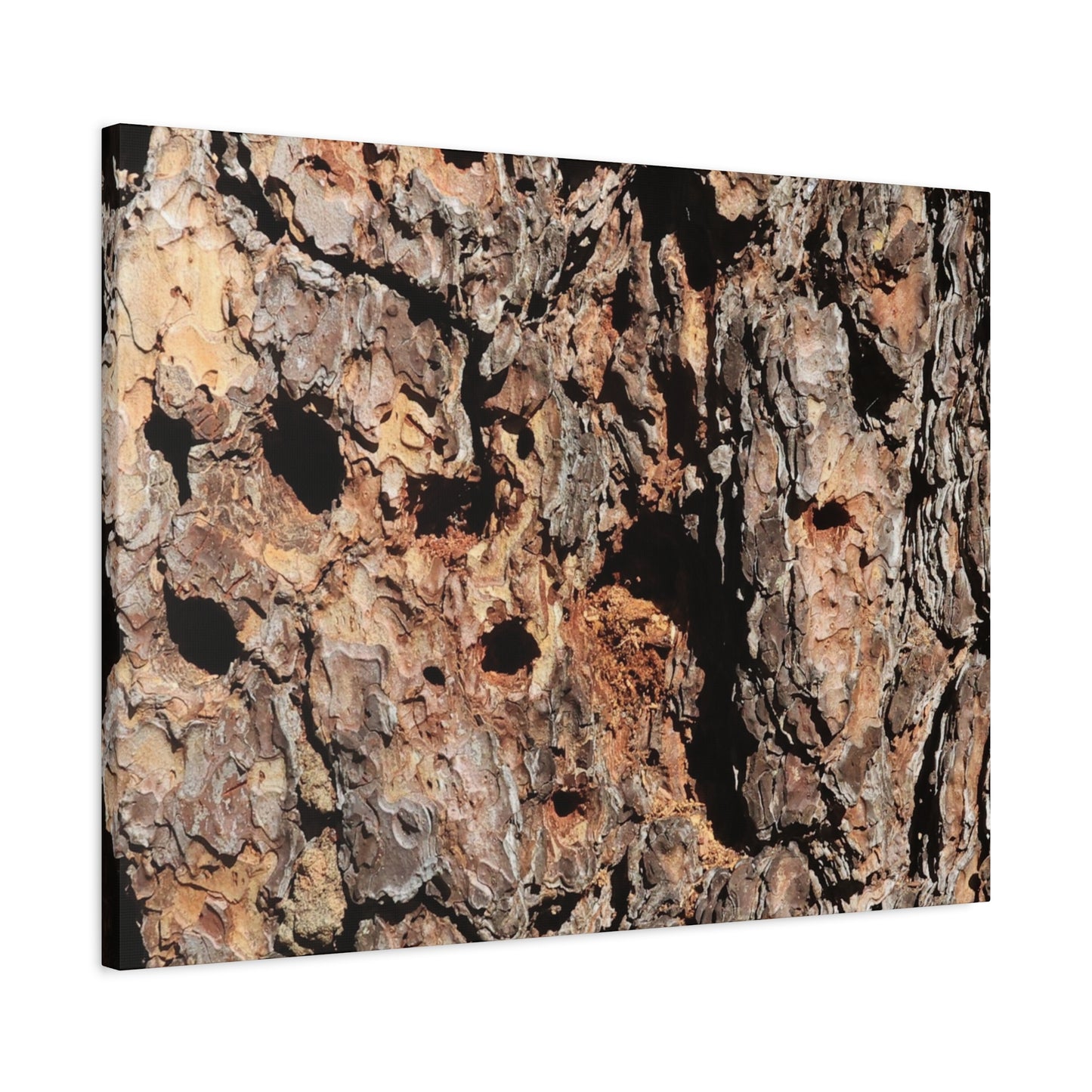 Tree Bark Mosaic - Unique Frameless Canvas Wall Art