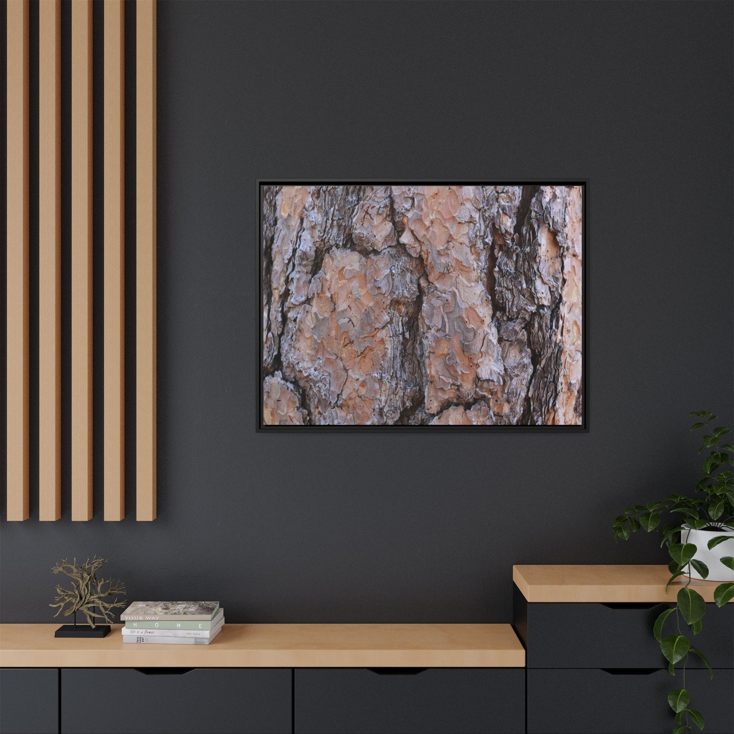 Tree Skin Symphony - Unique Stretched Canvas Wall Art