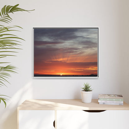 Fiery Horizon - Unique Stretched Canvas Wall Art