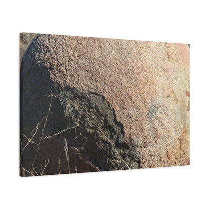 Stone Sphere in Arid Landscape - Unique Stretched Canvas Wall Art - Art By Earth